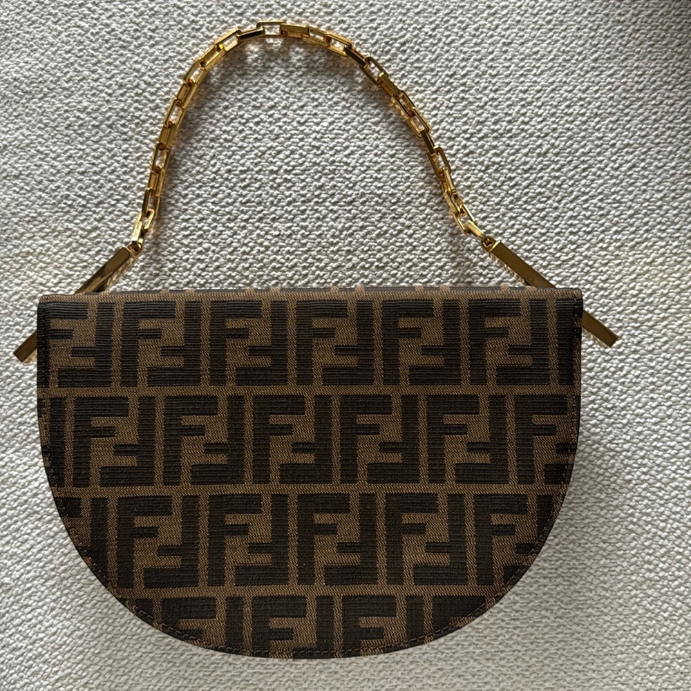 Fendi zucca print half moon bag